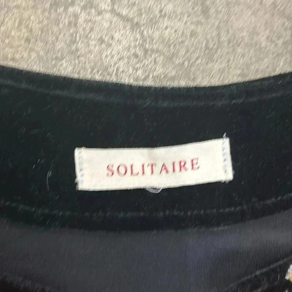 Vintage velour velvet embroidered  dress with bell sleeves whimsigoth grunge - Picture 4 of 5